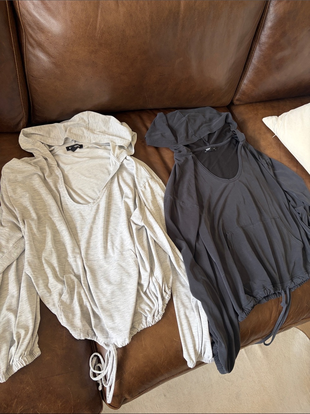 Express Two Hooded Drawstring Tops